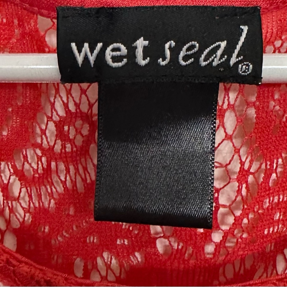 Vintage Wet Seal Red Lace Dress Size Small - Picture 2 of 3